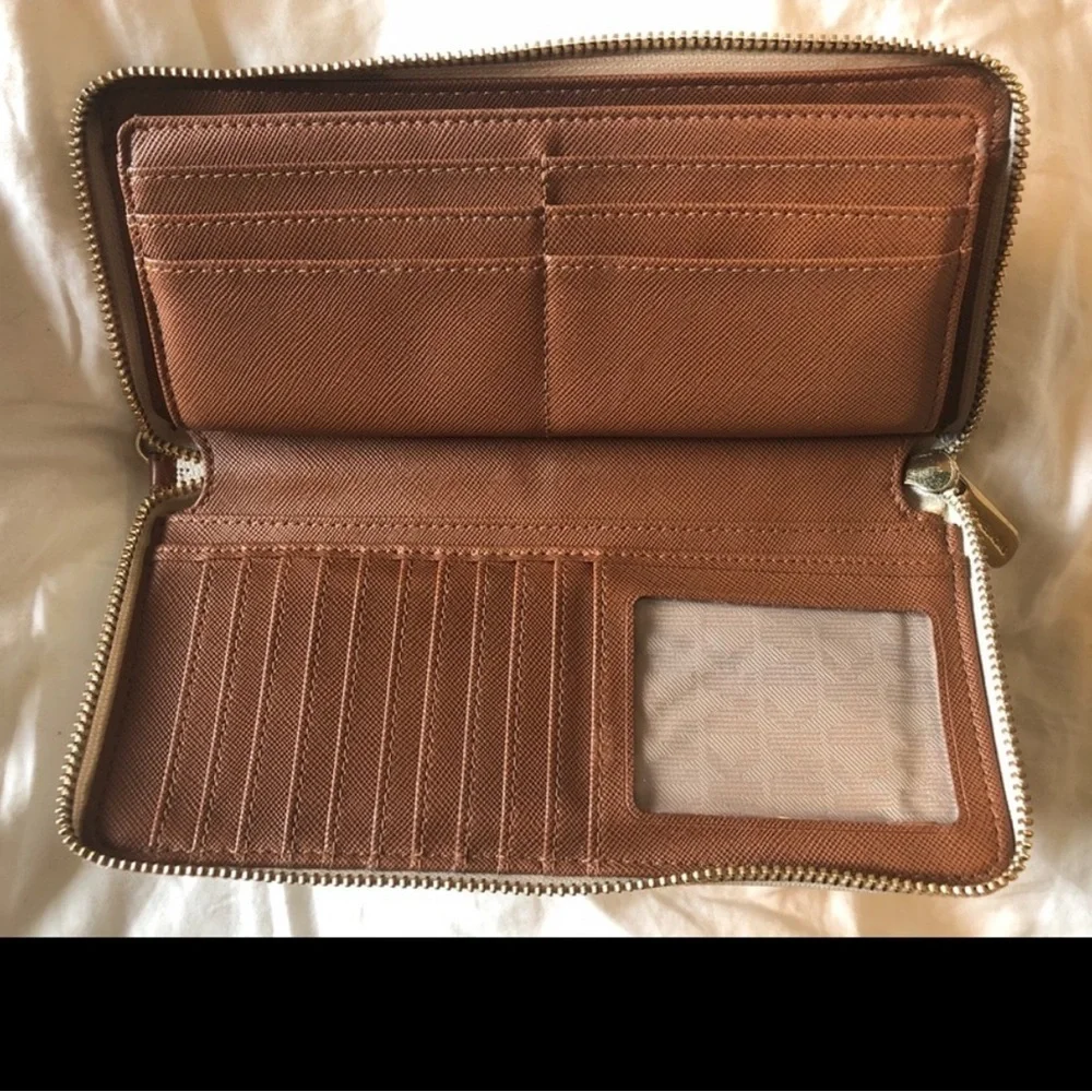 Michael Kors Monogram Beige Wristlet